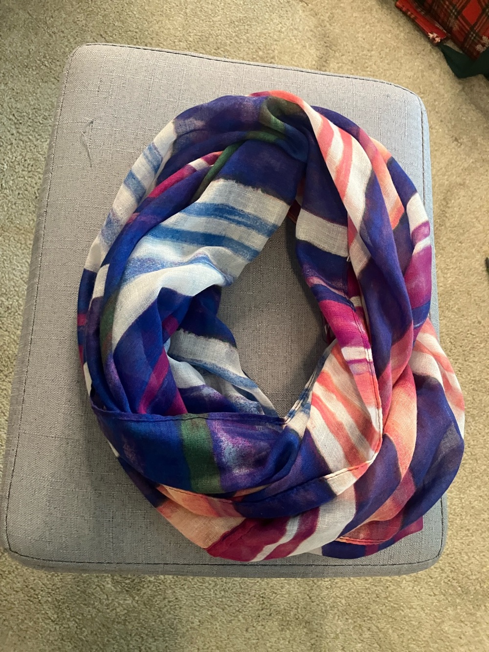 Multicolor Striped Infinity Scarf - Women's Accessory 27X70